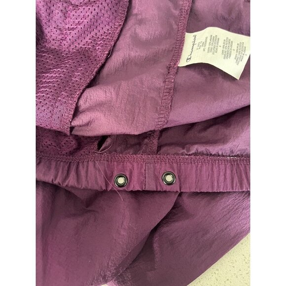 Champion Windbreaker Pullover Hoodie Adult L Purple 1/2 zip zipper pockets - Picture 11 of 11